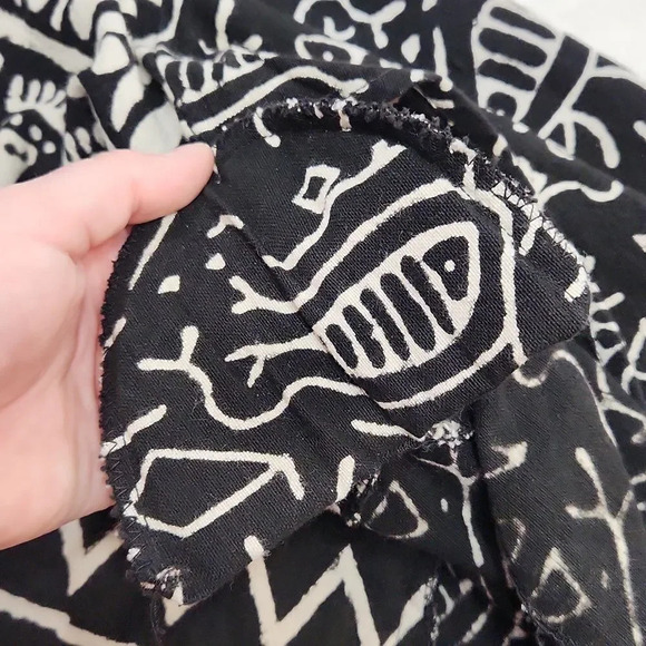 VINTAGE SamHilu black and white cotton fish tribe jacket size L - Picture 8 of 14